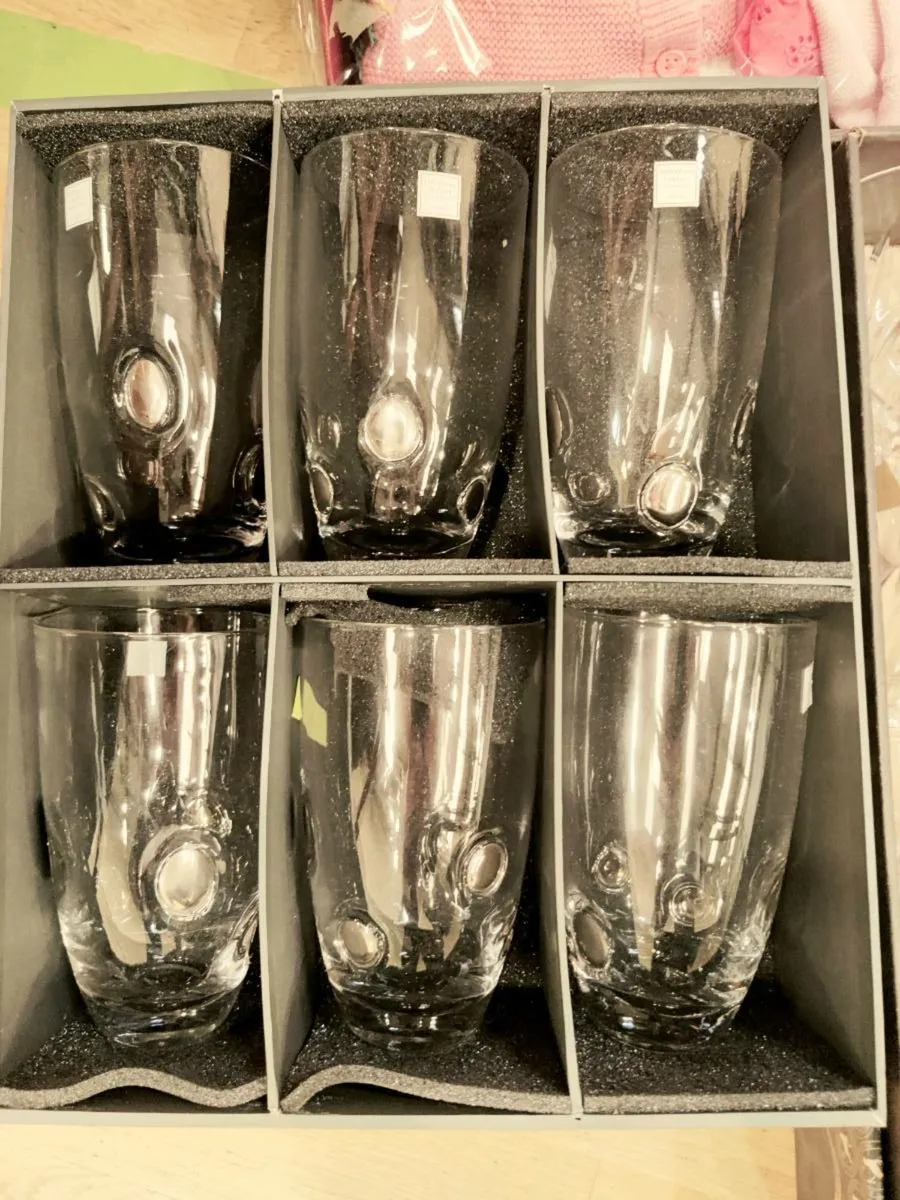 TIPPERARY CRYSTAL, Set Of 6 Pint HEAVY Tumblers ! - Image 1