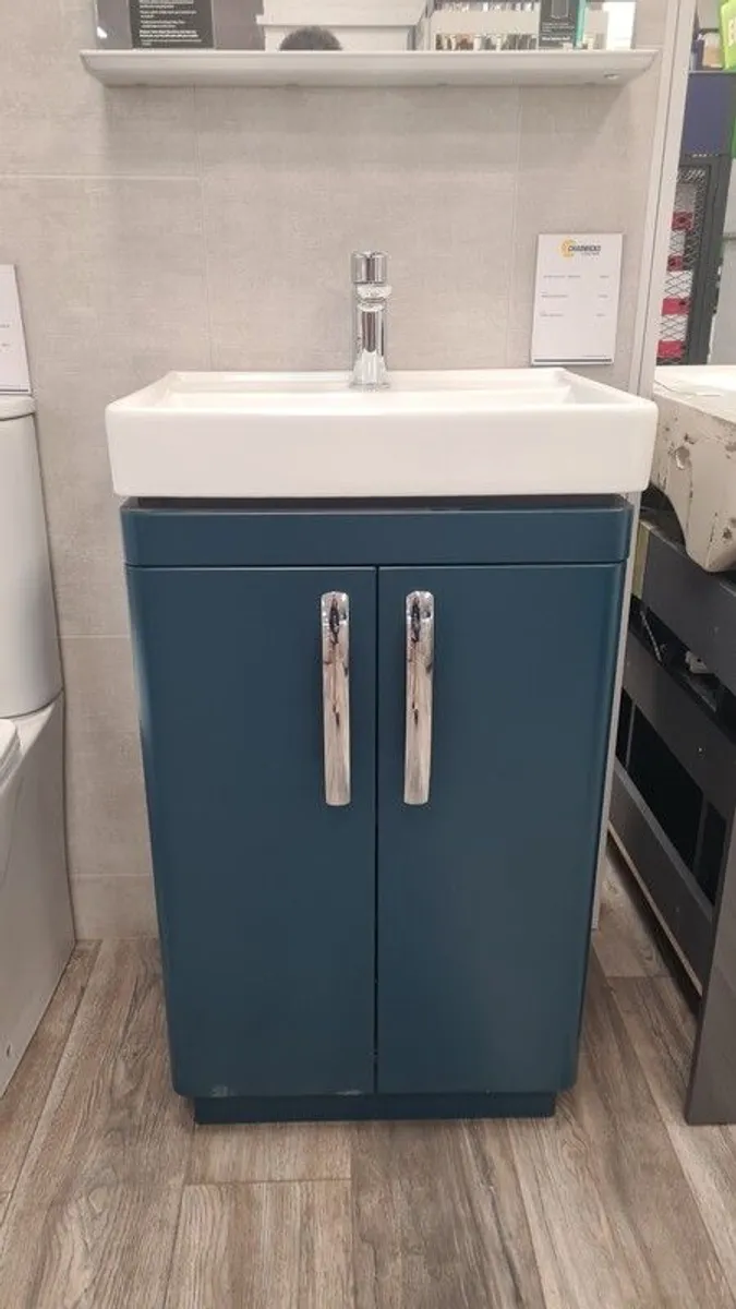 Vanity unit, 500mm, Oxford blue - Image 1
