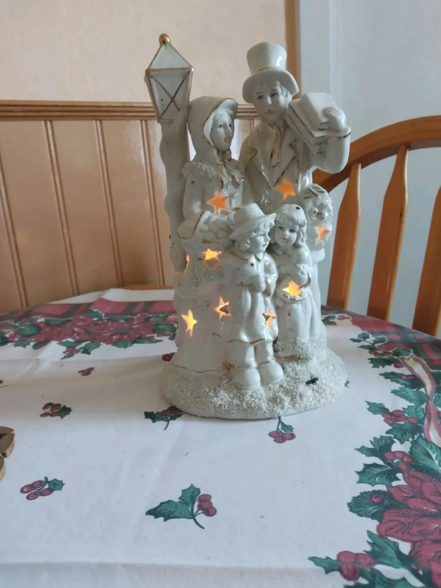 Bisque porcelain tea light figure - Image 1