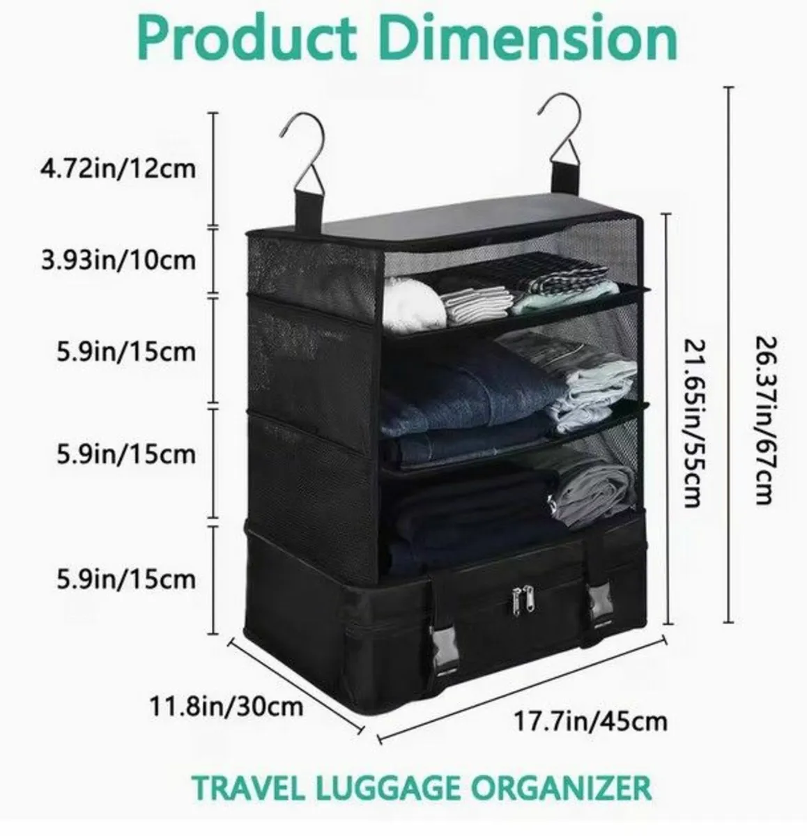 Portable Hanging Travel Rack Expandable Packing - Image 4