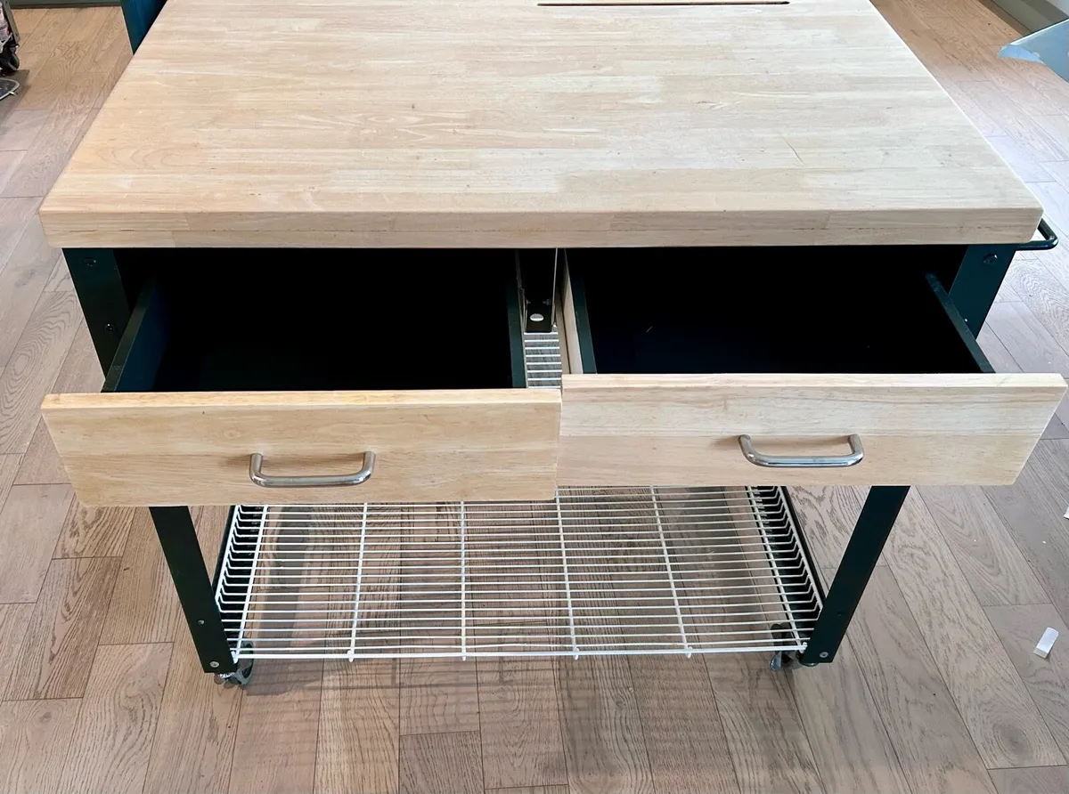 Kitchen island butchers block with drawers - Image 2