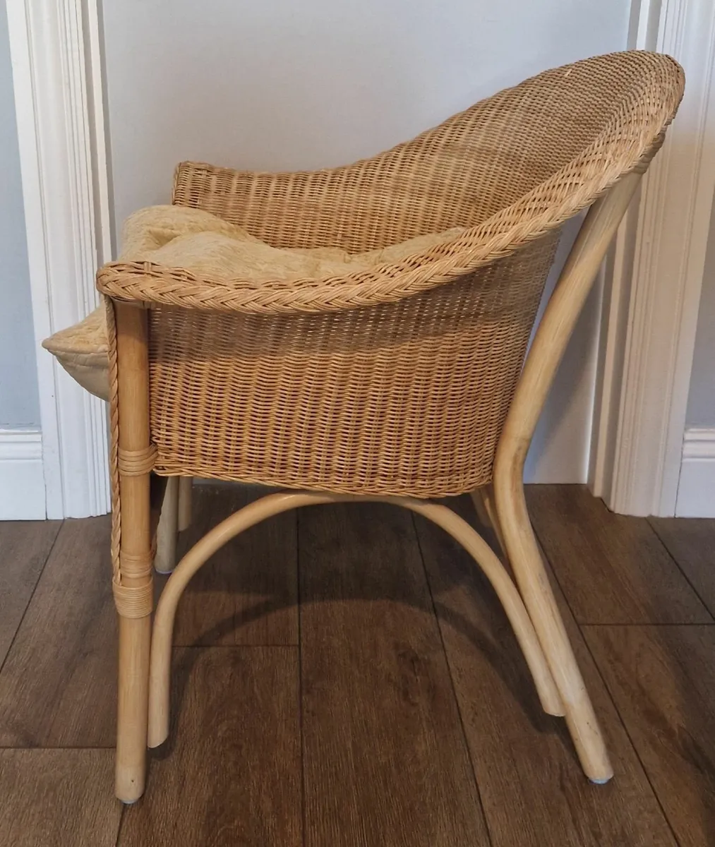Armchair Rattan Wicker Cane with Seat Cushion - Image 2