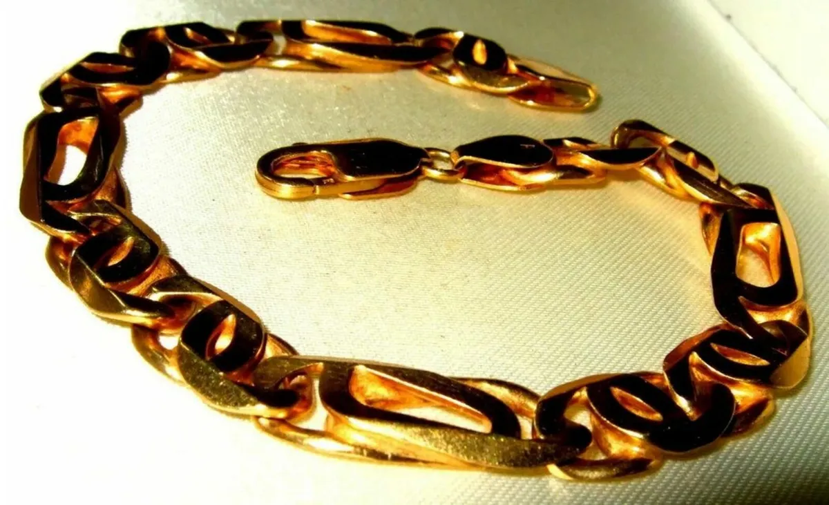 Vintage Hallmarked 9ct Gold Paperlink Bracelet - Image 3
