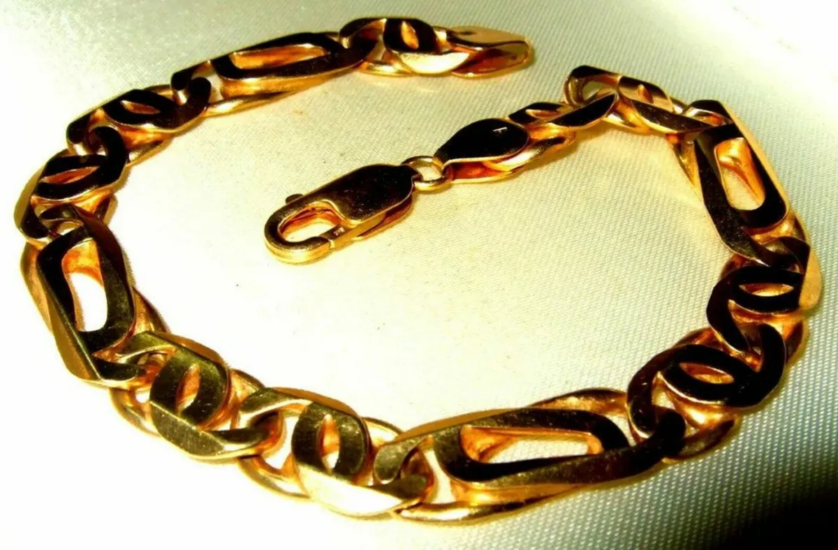 Vintage Hallmarked 9ct Gold Paperlink Bracelet - Image 4