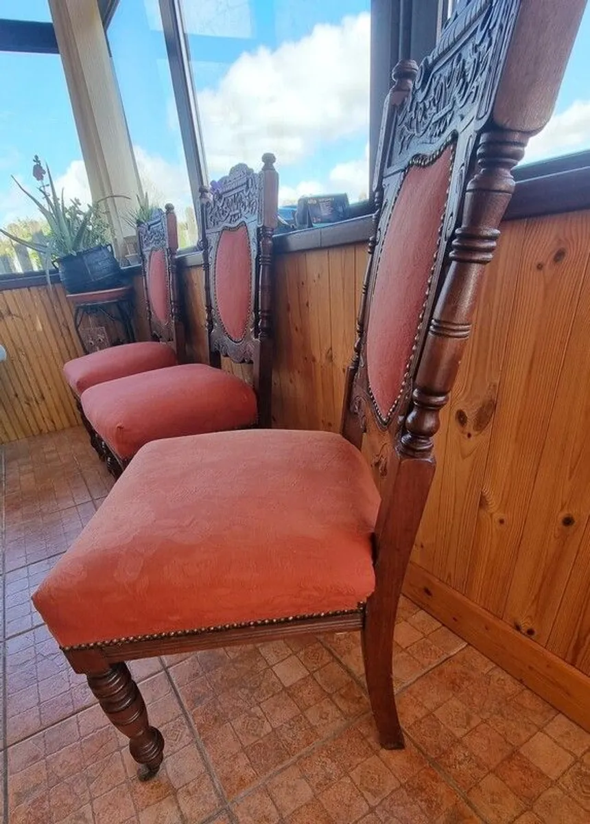 Three Edwardian Upholstered Mahogany Chairs - Image 3