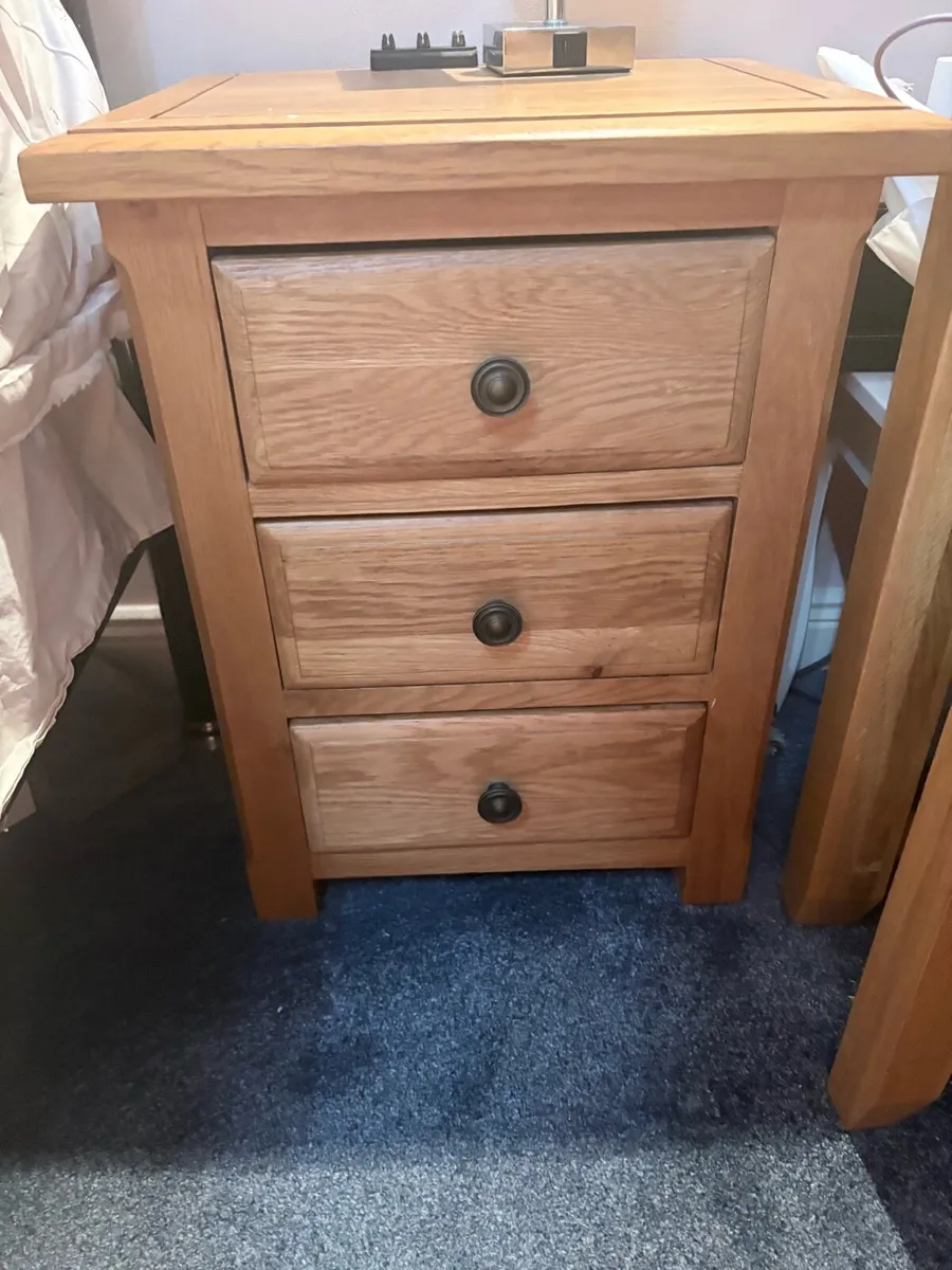 Solid Oak Bedside Lockers x 2
