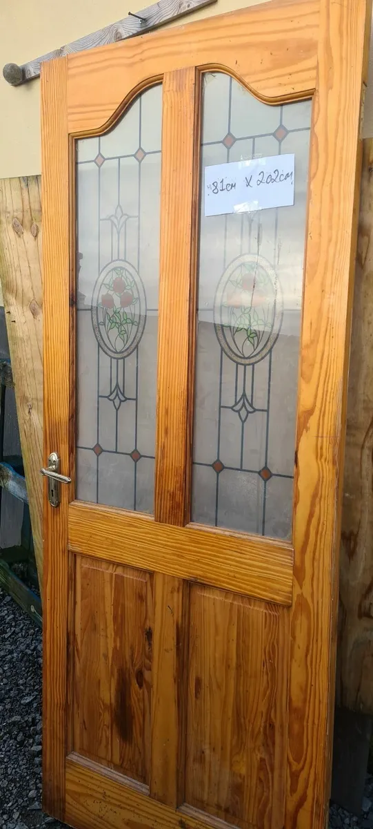 Internal Pine door with decorative glass