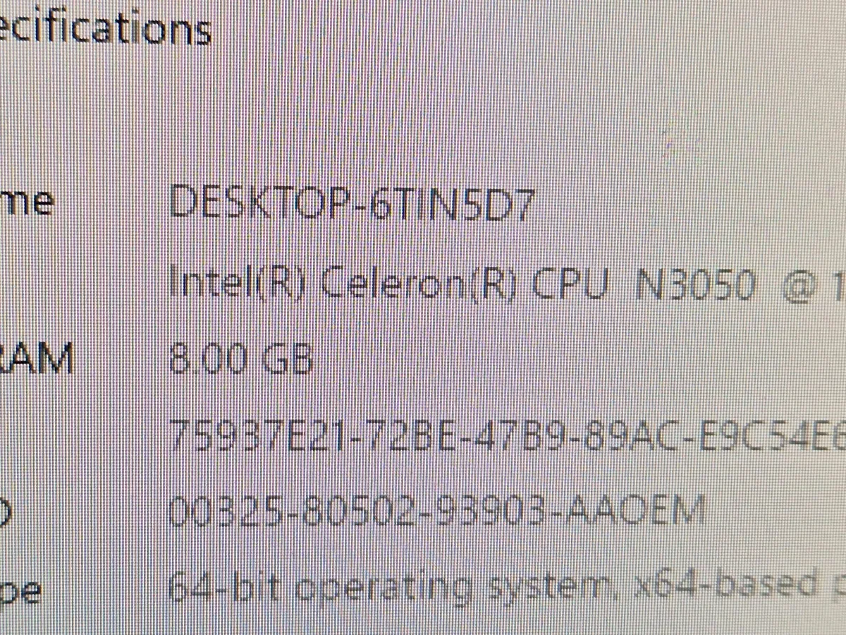 HP Desktop PC, Intel Celeton CPU N3050 1.6GHz, 8GB - Image 3