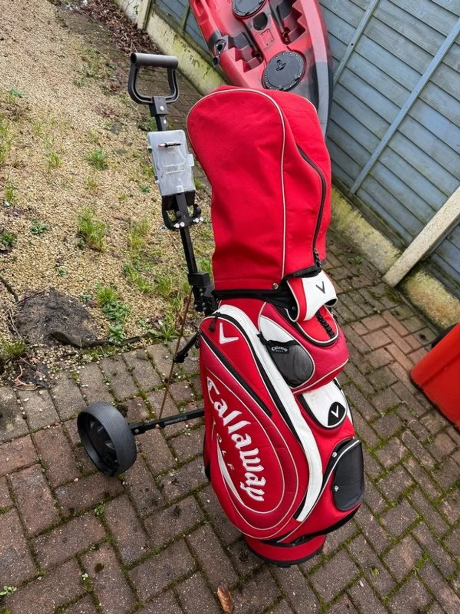 Golf Clubs Bag and trolley - Image 1