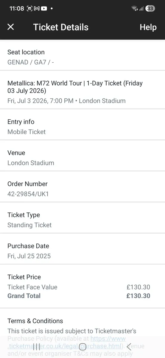 2 x Metallica tickets London - Image 3