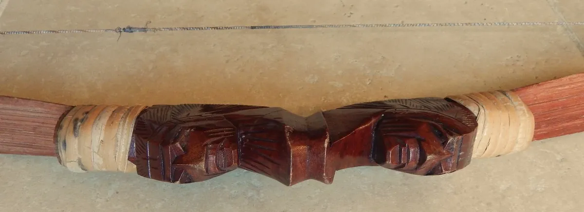 Wood Recurve Archery Bow with Hand Carved Handle - Image 4