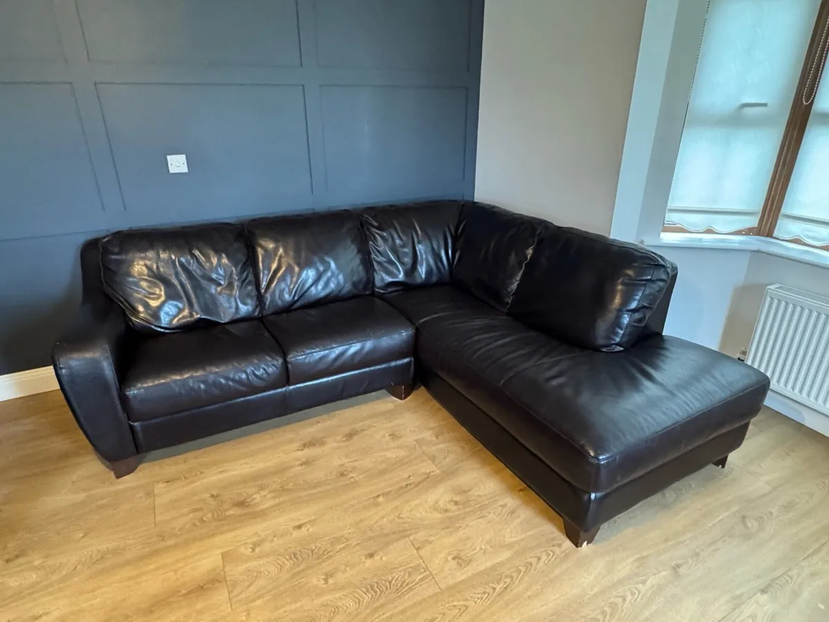 Leather corner couch