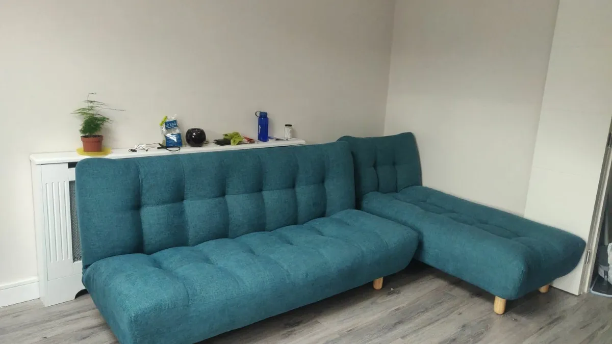 Modern EZ Living Sofa Bed with wooden legs - Image 1