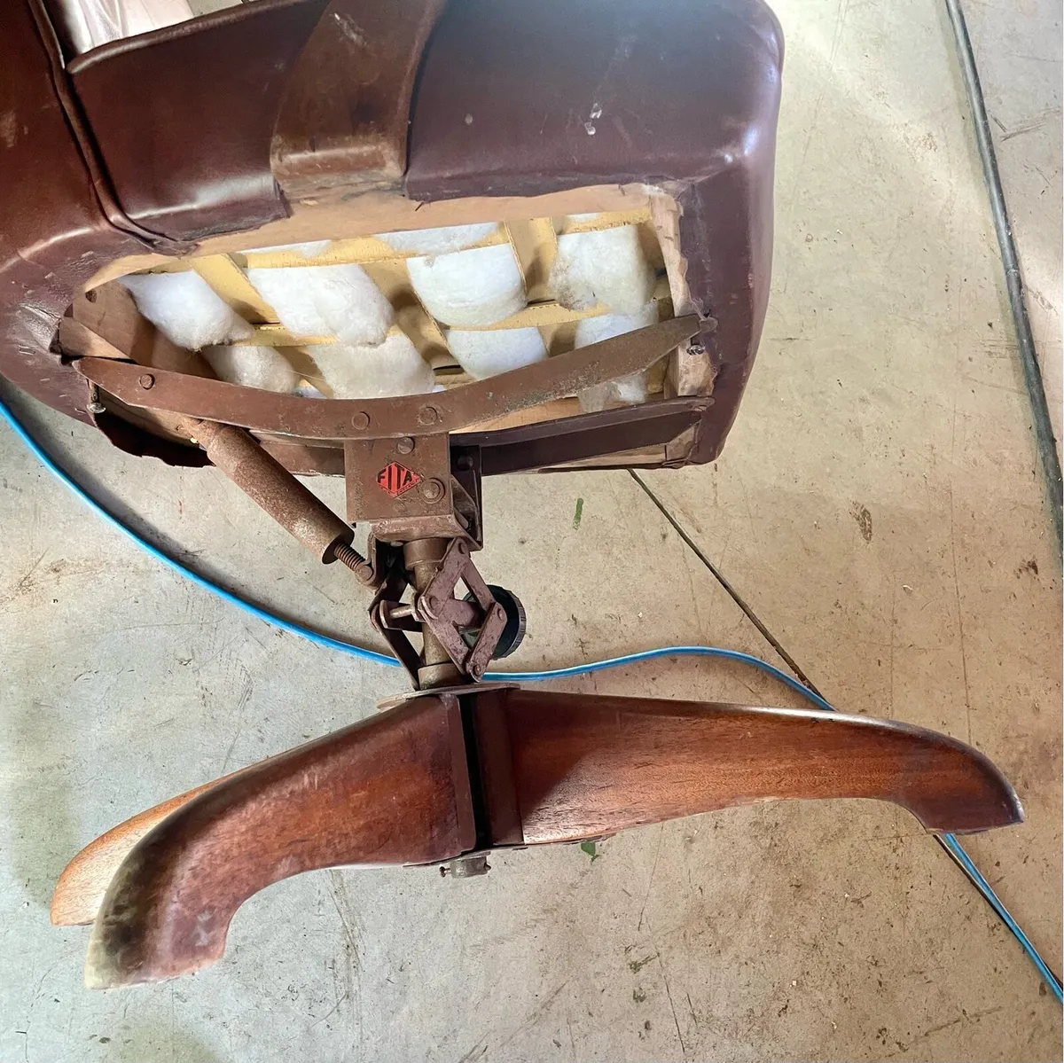 Antique Leather Office Chair - Image 4