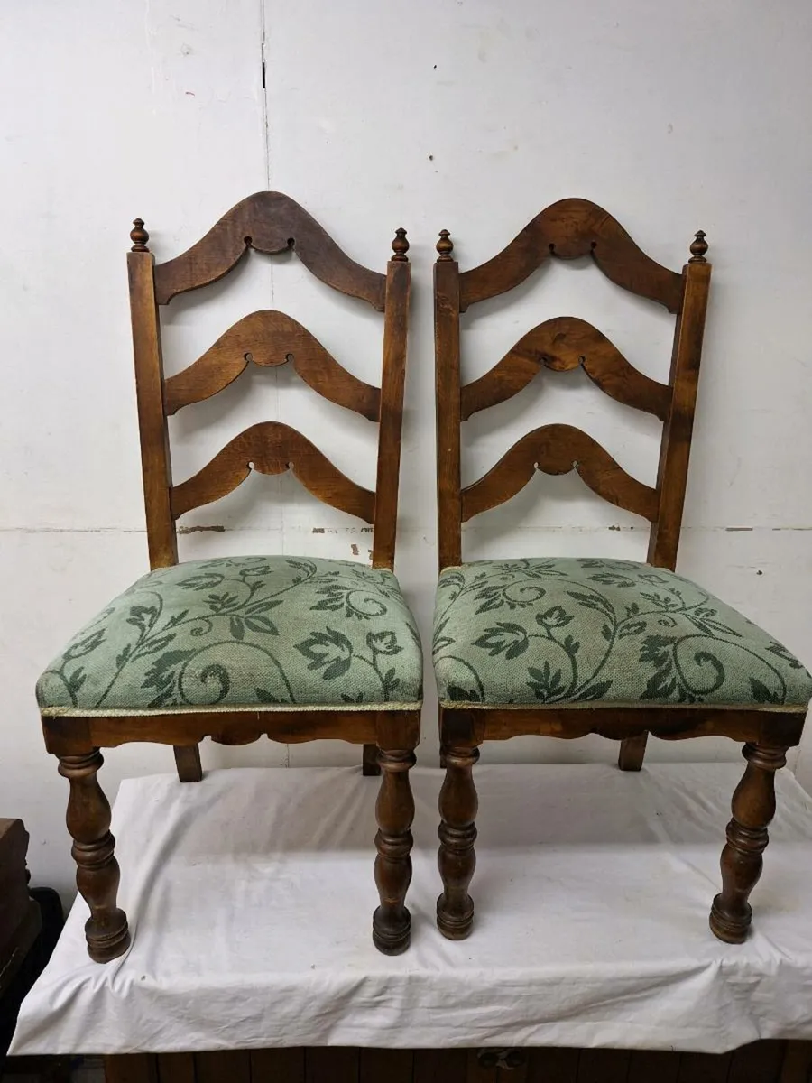 Pair of ladder back style dining chairs - Image 1