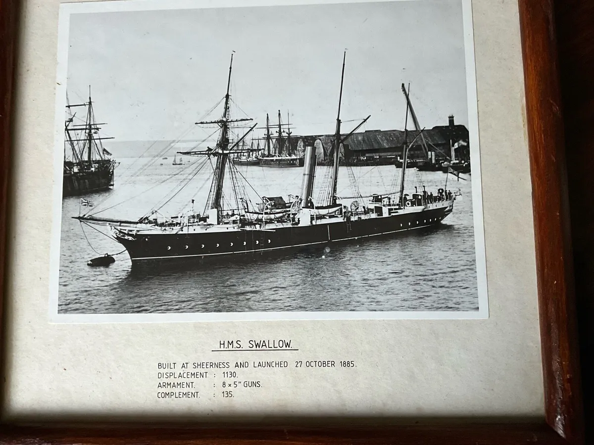 H.M.S Swallow. Framed Photograph - Image 3