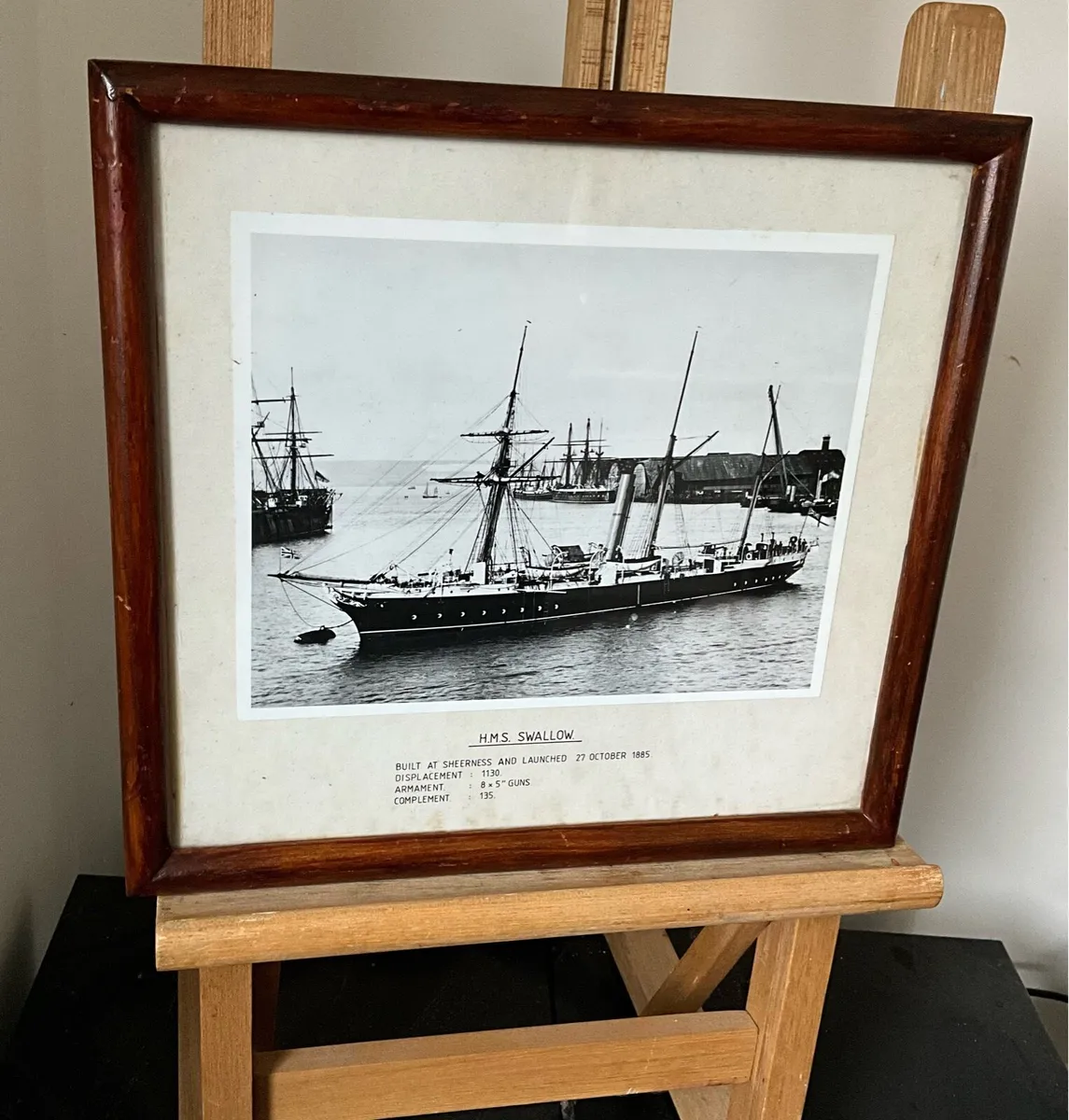 H.M.S Swallow. Framed Photograph - Image 1