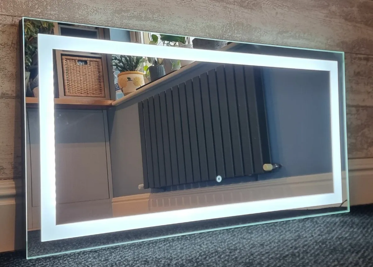 LED Bathroom Mirror 100x50cm Solid Cover Dual Led - Image 4
