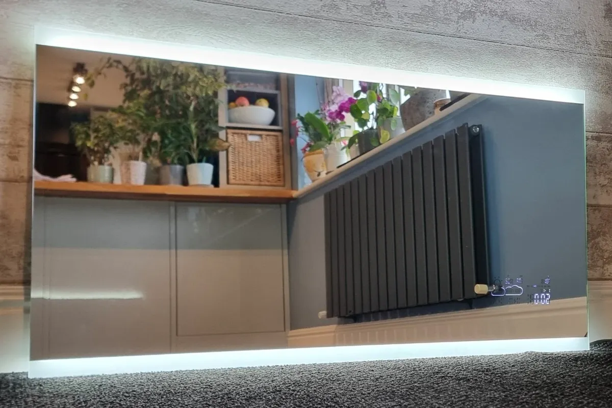LED Bathroom Mirror 120x60cm Bluetooth Speakers - Image 2