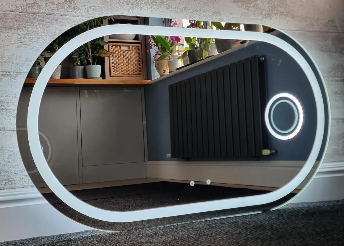 LED Bathroom Mirror 120x70cm Makeup Wi-Fi Weather - Image 3