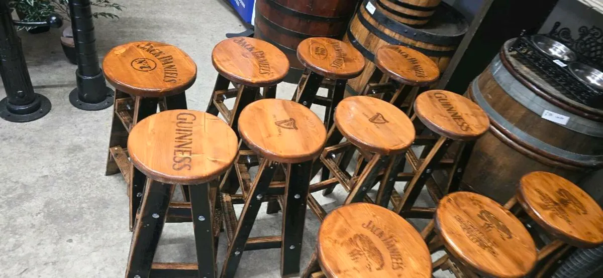 Oak barrel stools - Image 4