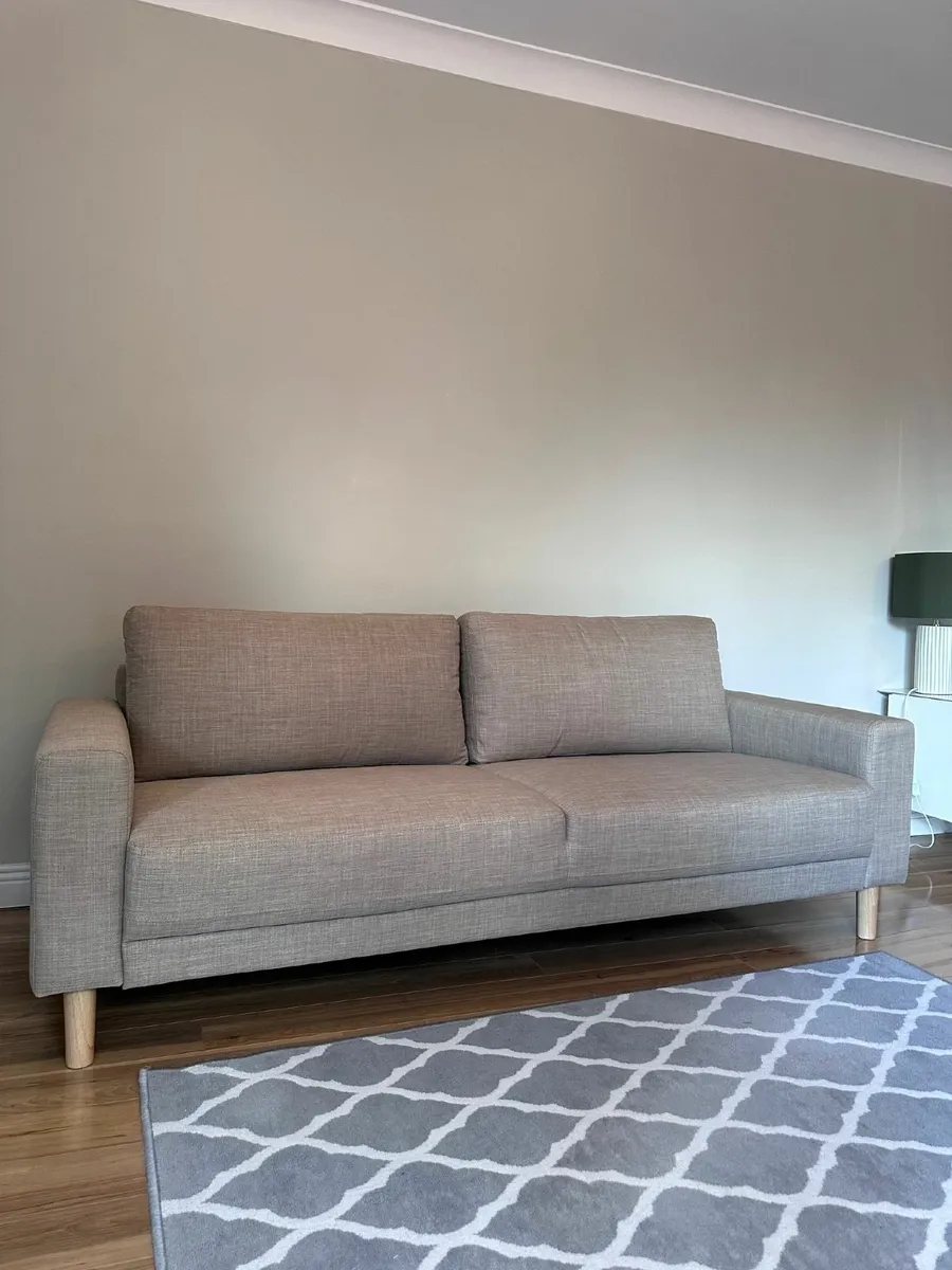 JYSK Beige Fabric Sofa 200 cm –Excellent Condition - Image 1