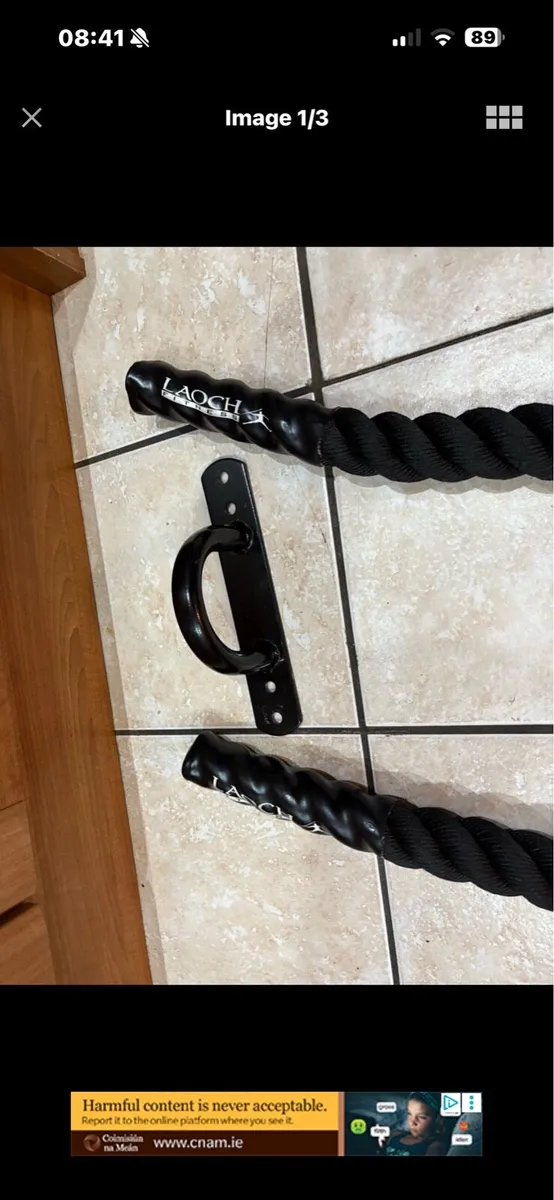HEAVY 50 FOOT BATTLE ROPE + WALL ANCHOR, CHEAP!! - Image 2