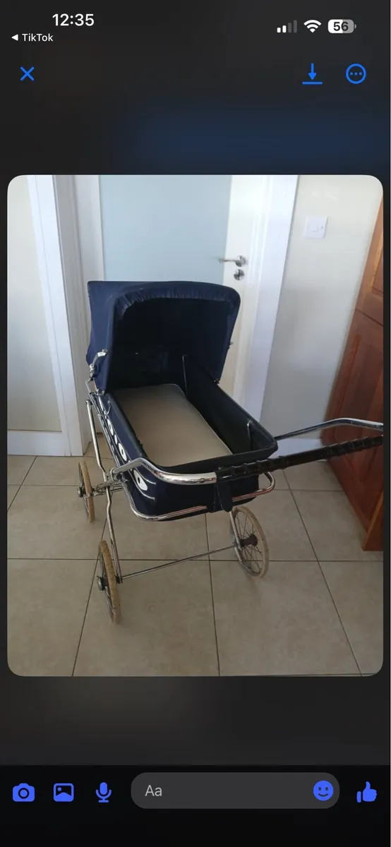 Vintage silver cross pram - Image 2
