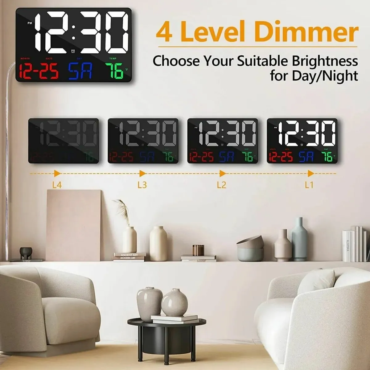 Digital Large LED Clock with Calendar & Alarm - Image 4