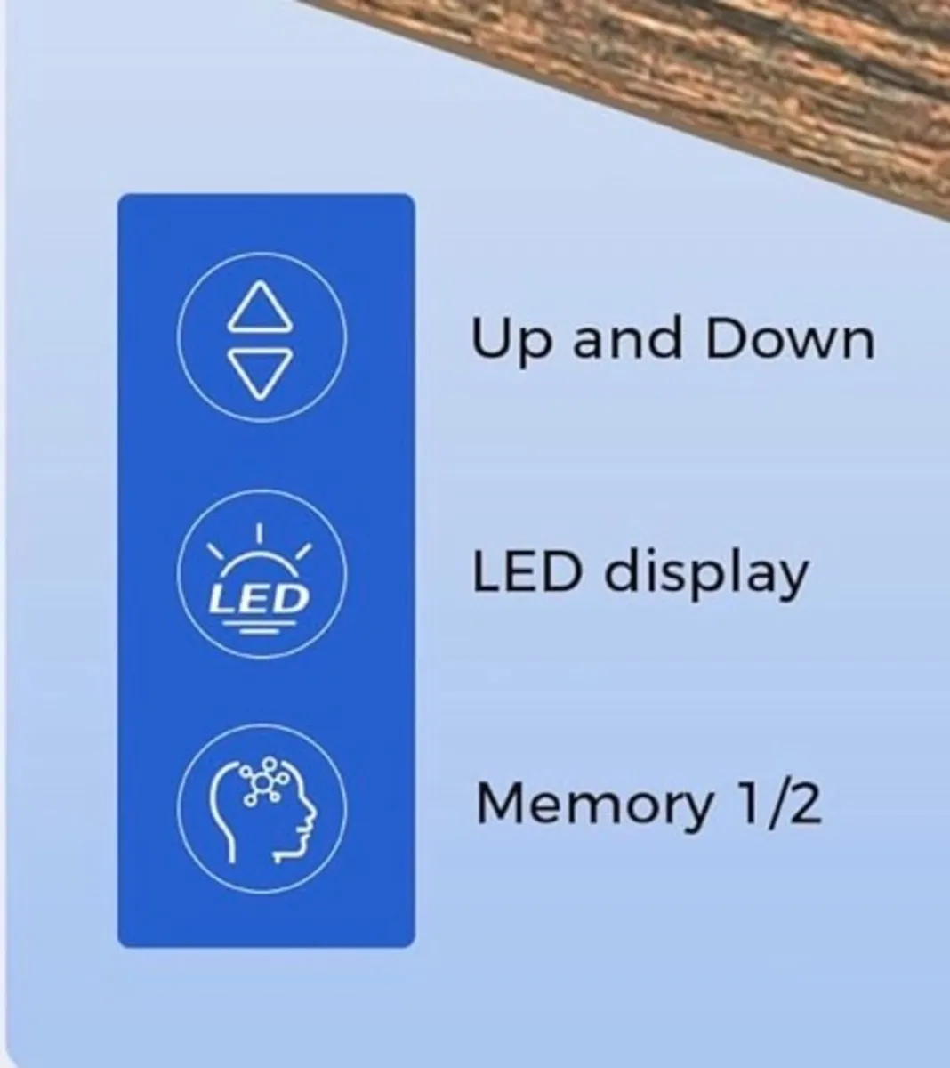 Electric Standing Desk, 120 x 60 cm Height Adjusta - Image 3