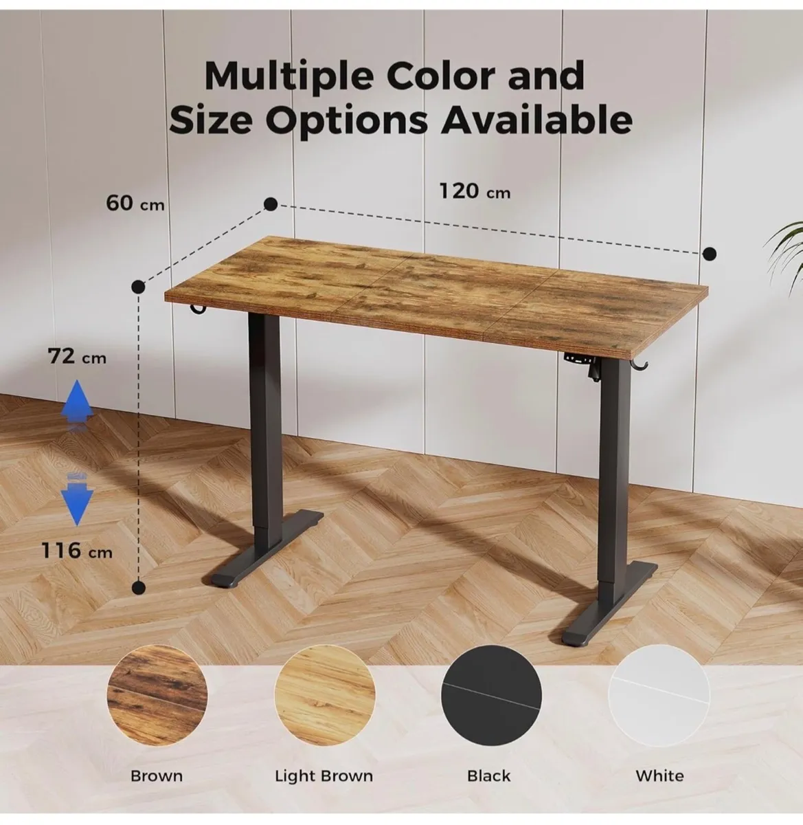 Electric Standing Desk, 120 x 60 cm Height Adjusta - Image 1