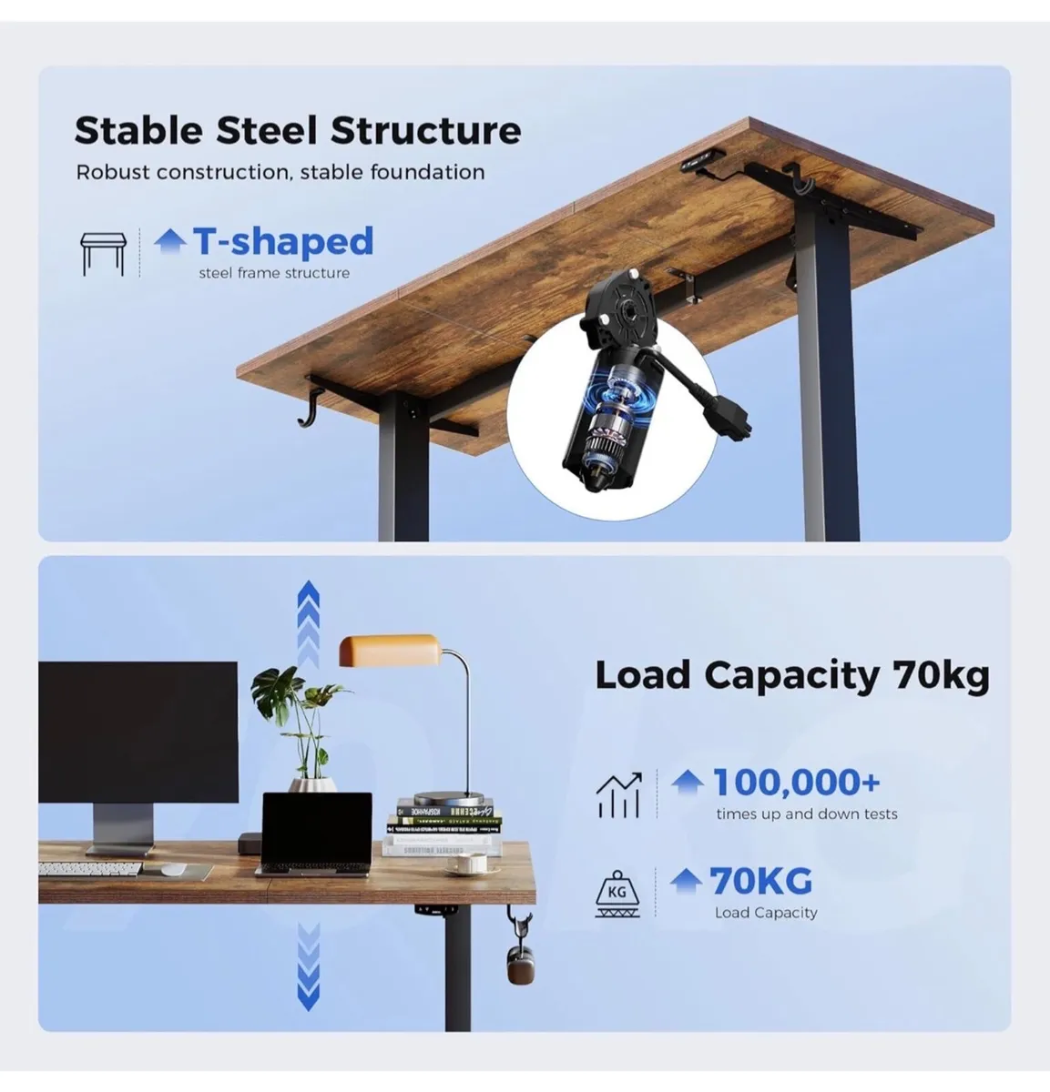 Electric Standing Desk, 120 x 60 cm Height Adjusta - Image 3