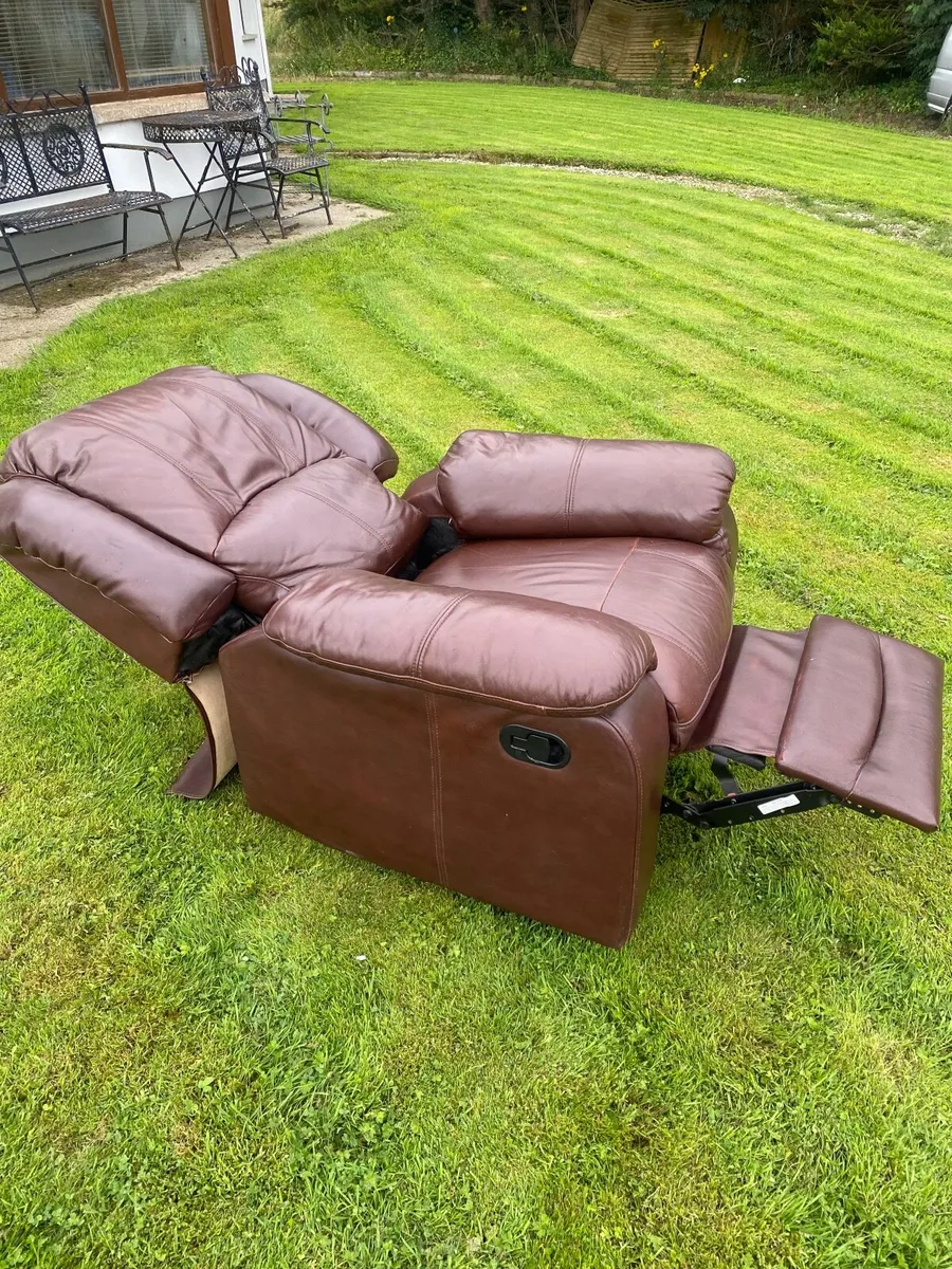 Brown Leather Recliner Chair - Image 2