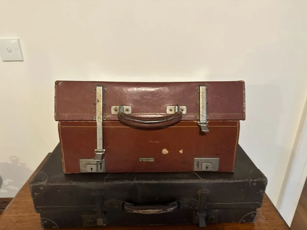 4 Old World European Antique Suitcases and luggage - Image 2
