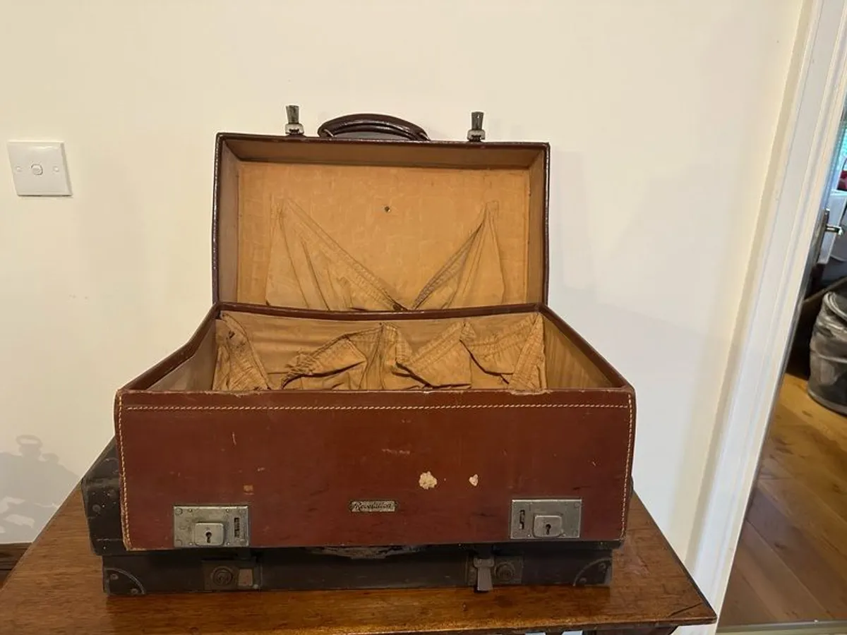 4 Old World European Antique Suitcases and luggage - Image 3