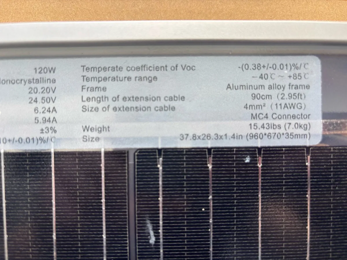 120W 12V Solar Panel Kit for Camper New - Image 3
