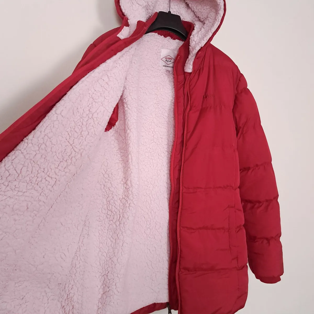 Lee Cooper Bright Red Hooded Puffer Coat 14UK/42EU - Image 3