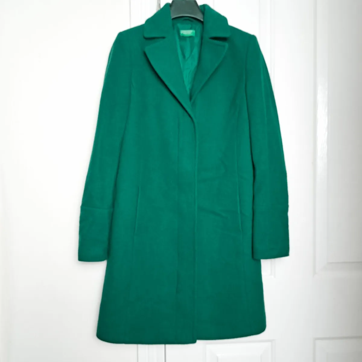 Benetton Green Emerald Wool Coat 6UK/34EU - Image 1