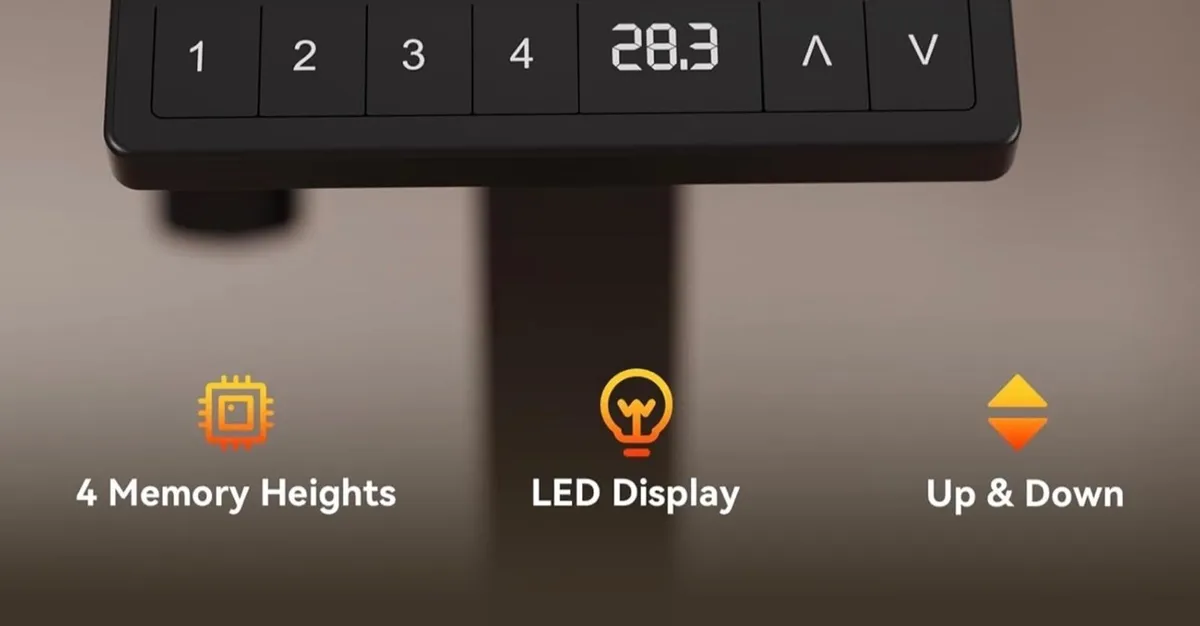 120 x 60 cm Standing Desk, Electric Height Adjusta - Image 4