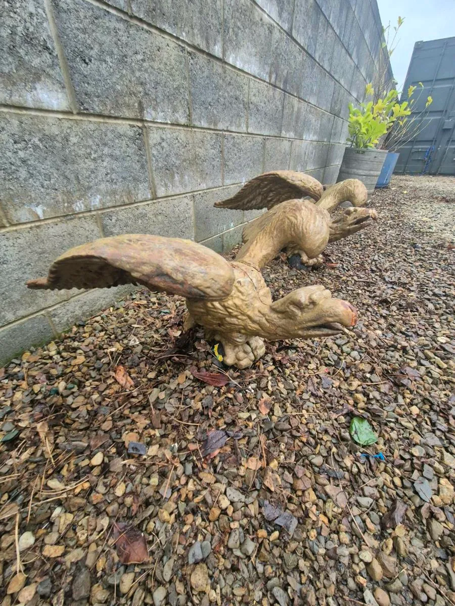 Cast iron pair of eagles - Image 4