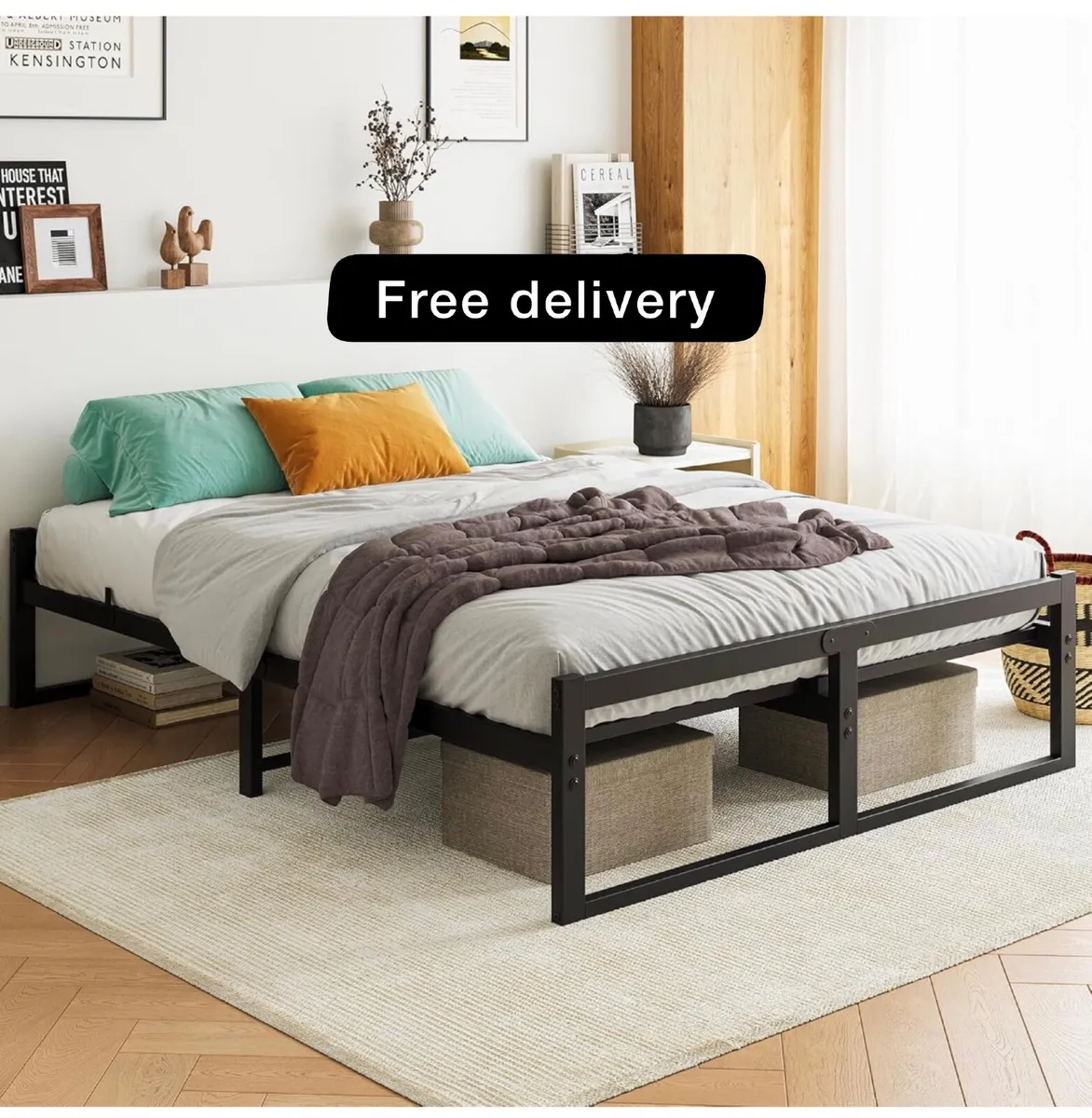 King Size Metal Bed Frame Platform - Image 2