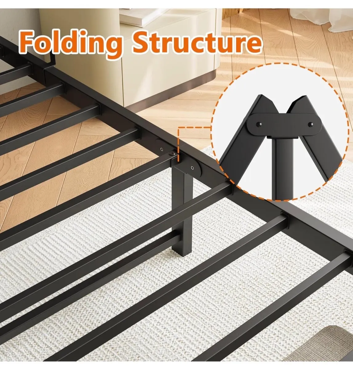 King Size Metal Bed Frame Platform - Image 3