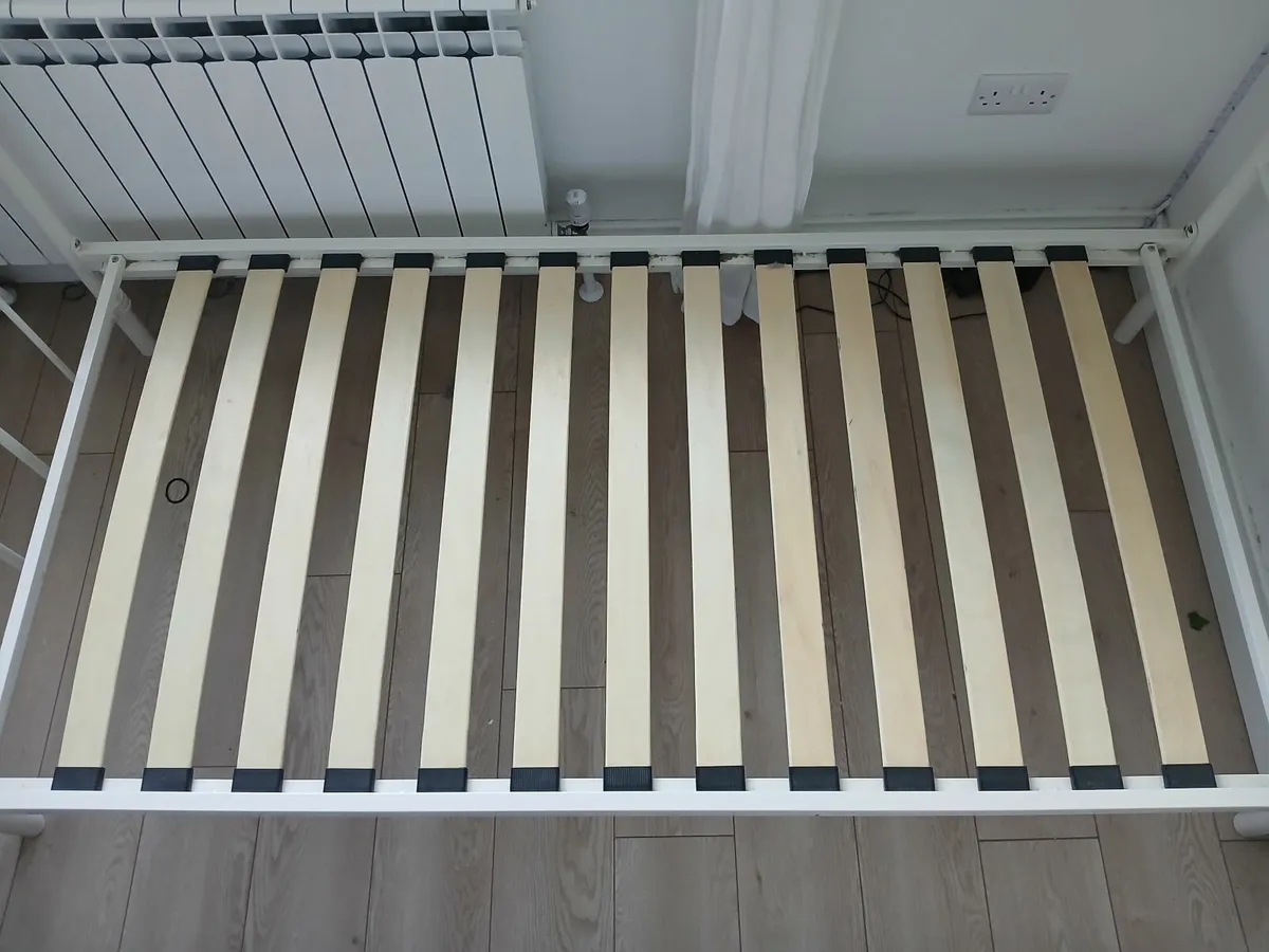 White Metal Single Bed Frame - Image 3