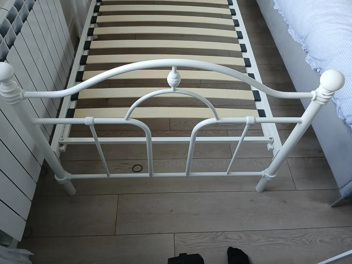 White Metal Single Bed Frame - Image 4