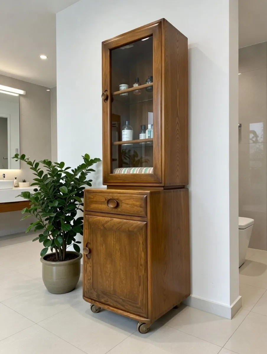 Mid Century Ercol Elm Bathroom Vanity Unit - Image 1