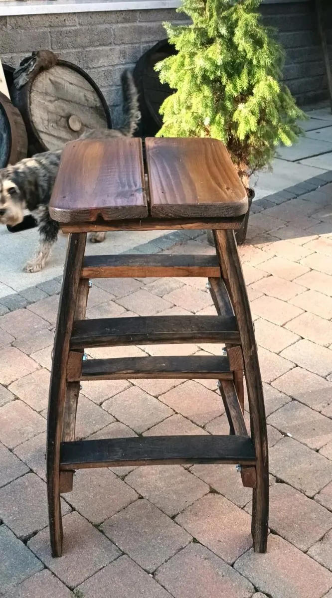 Oak barrel furniture for garden patio bar mancave - Image 2