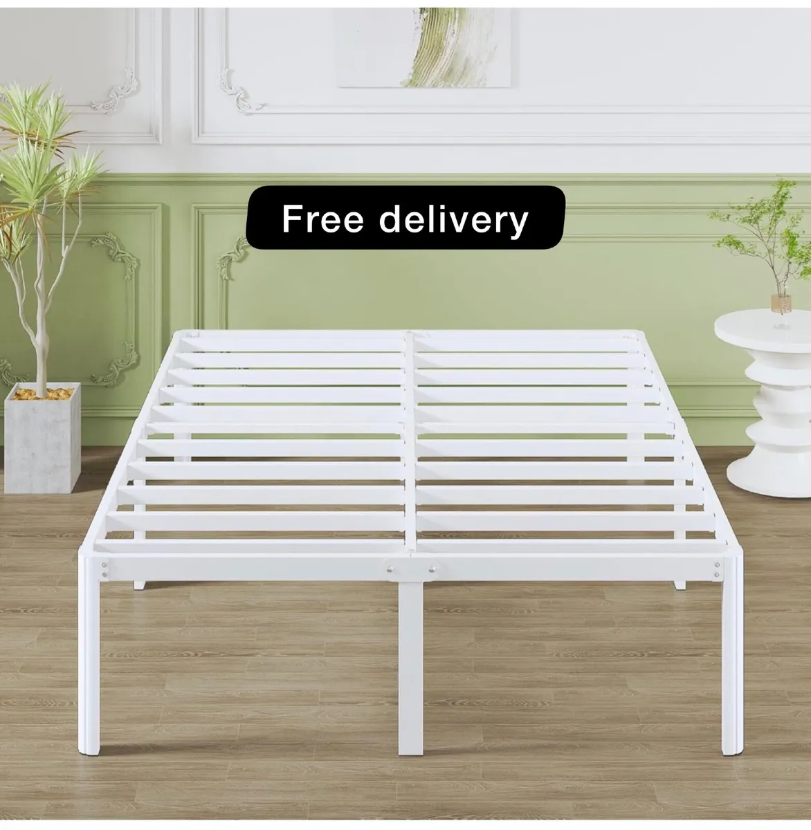 41 cm King Size Bed Frame with Rounded Corner Legs - Image 1