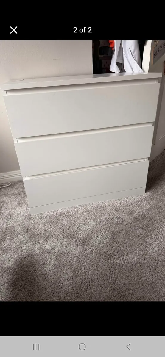 Ikea malm 3 drawer locker chest of drawers - Image 2