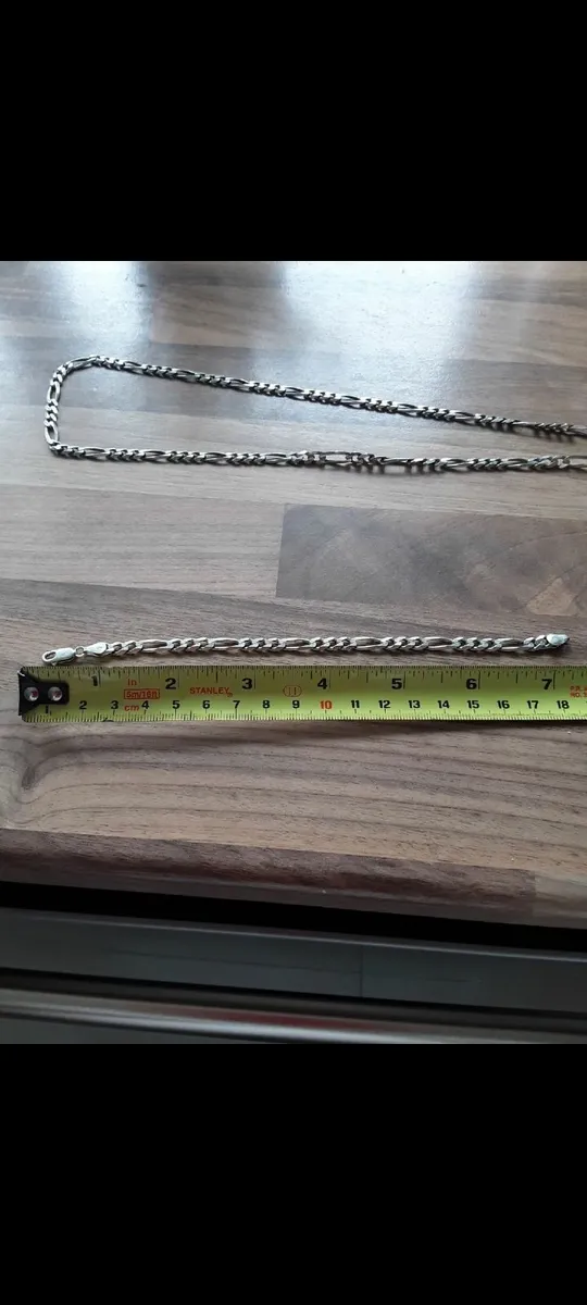 Silver necklace and bracelet set hallmarked - Image 2