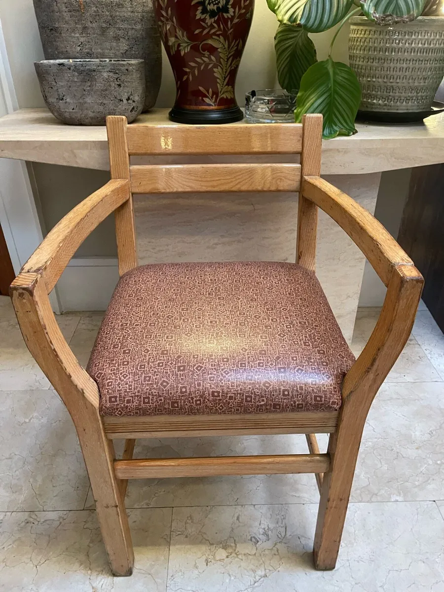 1 x Solid Padded Wooden Carver Dining Chair